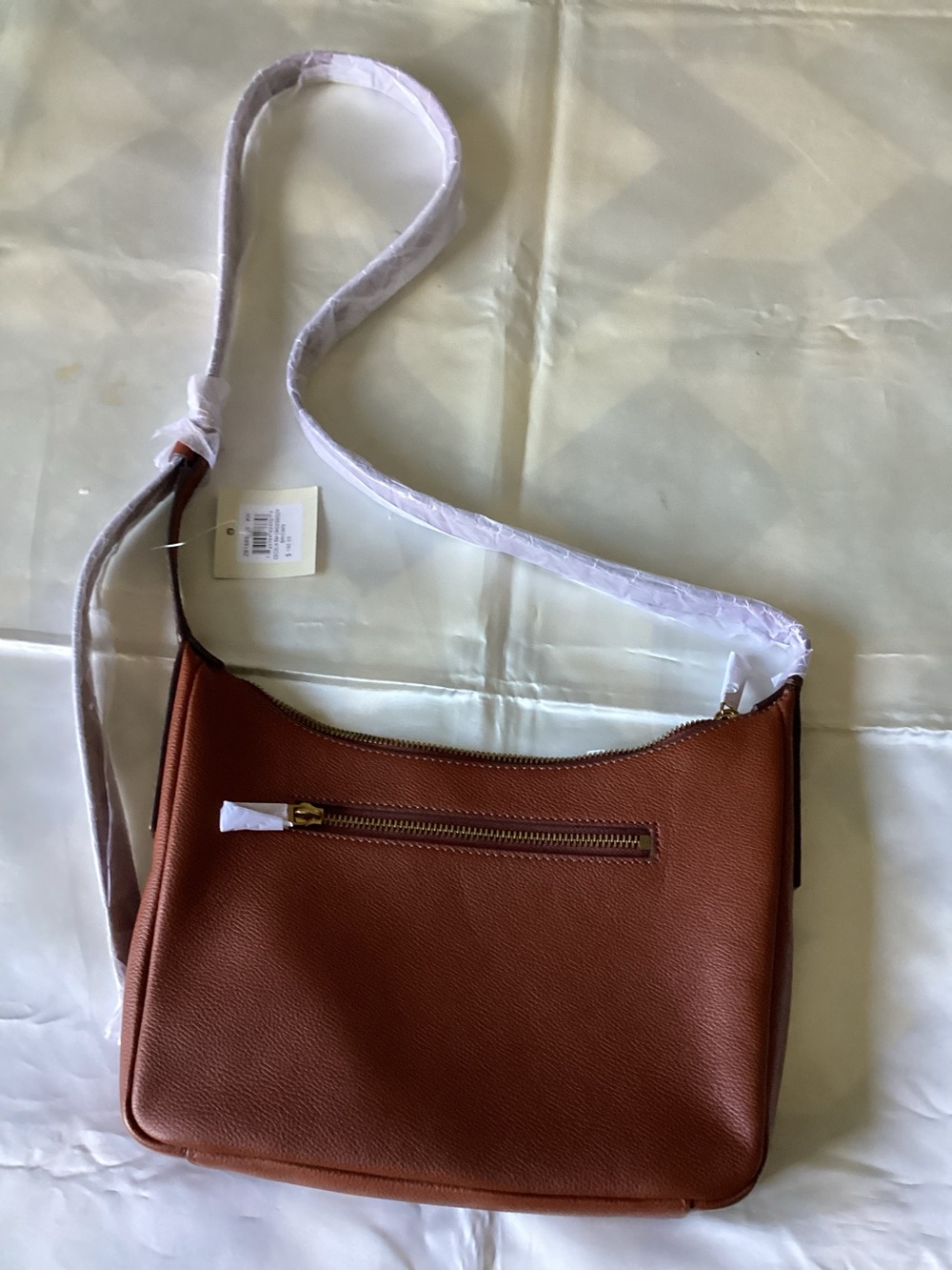 Fossil Cecilia small leather shoulder‎ bag adjustable strap. Brown